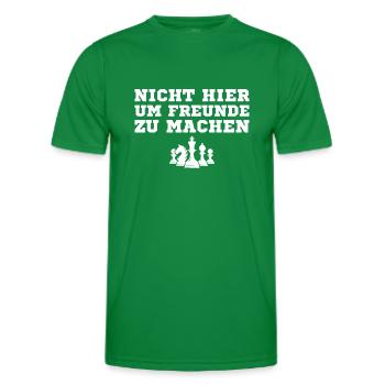 Nicht hier um Freunde zu machen Schachspieler - Männer Funktions-T-Shirt - Kelly Green - Vorne - AI Model Male 178 dark (178cm)