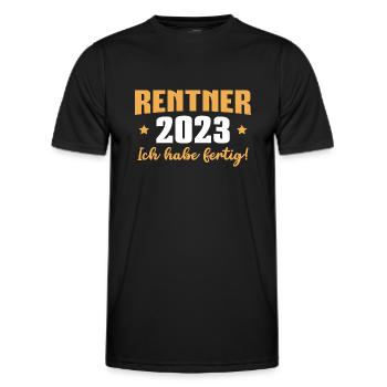 Rentner 2023 Ich habe fertig Ruhestand Rente - Männer Funktions-T-Shirt - Schwarz - Vorne - AI Model Male 178 dark (178cm)
