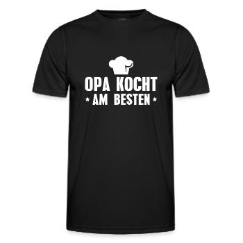 Opa kocht am besten Vatertag Geschenk - Männer Funktions-T-Shirt - Schwarz - Vorne - AI Model Male 178 dark (178cm)