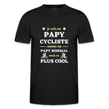 papy cycliste humour velo fete des grands peres - T-shirt sport Homme - noir - Devant - AI Model Male 178 dark (178cm)