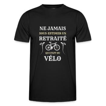 retraite velo humour cycliste cadeau personnalisé - T-shirt sport Homme - noir - Devant - AI Model Male 178 dark (178cm)
