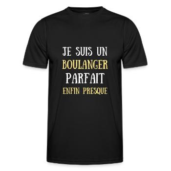 boulanger parfait humour boulangerie homme cadeau - T-shirt sport Homme - noir - Devant - AI Model Male 178 dark (178cm)