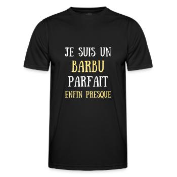 barbu parfait humour barbe homme cadeau rigolo - T-shirt sport Homme - noir - Devant - AI Model Male 178 dark (178cm)