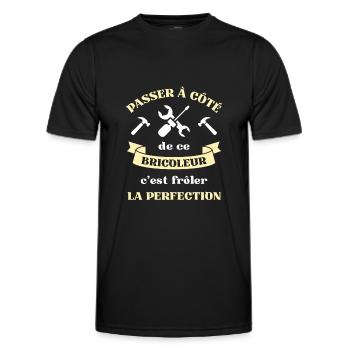 perfection bricoleur humour bricolage homme papy - T-shirt sport Homme - noir - Devant - AI Model Male 178 dark (178cm)