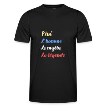 kiné homme mythe légende humour kinésithérapeute - T-shirt sport Homme - noir - Devant - AI Model Male 178 dark (178cm)