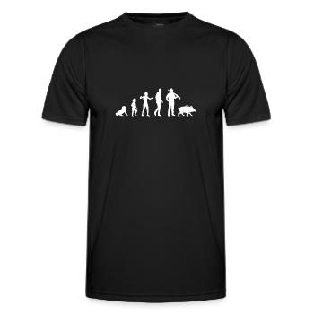 evolution hunter humor hunting man grandpa gift - Men's Functional T-Shirt - black - Front - AI Model Male 178 dark (178cm)