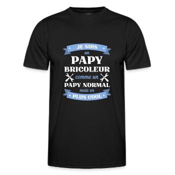 papy bricoleur cool humour bricolage homme cadeau - T-shirt sport Homme - noir - Devant - AI Model Male 178 dark (178cm)