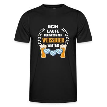 wandern bergwandern trekking wanderweg weißbier - Männer Funktions-T-Shirt - Schwarz - Vorne - AI Model Male 178 dark (178cm)
