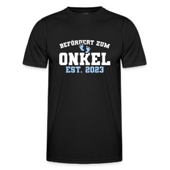 Werdender Onkel 2023 Schwangerschaft Verkündung - Männer Funktions-T-Shirt - Schwarz - Vorne - AI Model Male 178 dark (178cm)