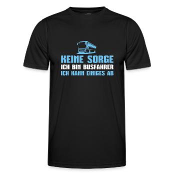 Linienbus Ich kann das ab Busfahrer - Männer Funktions-T-Shirt - Schwarz - Vorne - AI Model Male 178 dark (178cm)