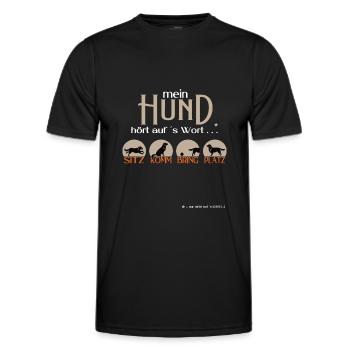 Mein Hund hört auf´s Wort Geschenkidee - Männer Funktions-T-Shirt - Schwarz - Vorne - AI Model Male 178 dark (178cm)