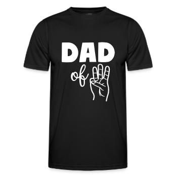 Dad of Three 3 Dad - Männer Funktions-T-Shirt - Schwarz - Vorne - AI Model Male 178 dark (178cm)