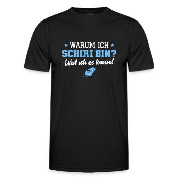Schiri Weil ich es kann Schiedsrichter Geschenk - Männer Funktions-T-Shirt - Schwarz - Vorne - AI Model Male 178 dark (178cm)
