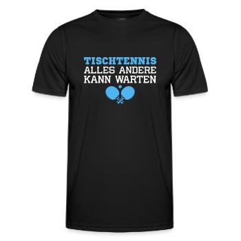 Tischtennis Alles andere kann warten - Männer Funktions-T-Shirt - Schwarz - Vorne - AI Model Male 178 dark (178cm)