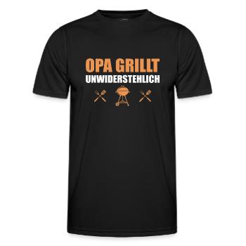Opa grillt unwiderstehlich - Männer Funktions-T-Shirt - Schwarz - Vorne - AI Model Male 178 dark (178cm)