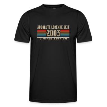 Retro 2003 Jahrgang 20er Vintage Geburtstag - Männer Funktions-T-Shirt - Schwarz - Vorne - AI Model Male 178 dark (178cm)