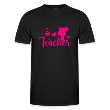 Teacher Retro Cute Teacher Design - T-shirt sport Homme - noir - Devant - AI Model Male 178 dark (178cm)