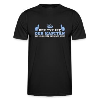 Segeln Bootsfahrer Segler Bootsbesitzer Kapitän - Männer Funktions-T-Shirt - Schwarz - Vorne - AI Model Male 178 dark (178cm)