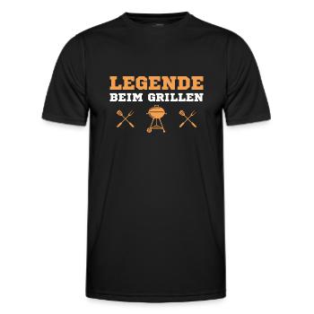 Legende beim grillen - Männer Funktions-T-Shirt - Schwarz - Vorne - AI Model Male 178 dark (178cm)