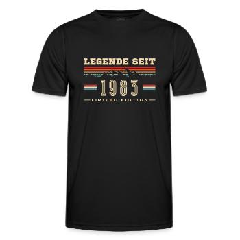 1983 geboren Vintage 40er Geburtstag Geschenkidee - Männer Funktions-T-Shirt - Schwarz - Vorne - AI Model Male 178 dark (178cm)