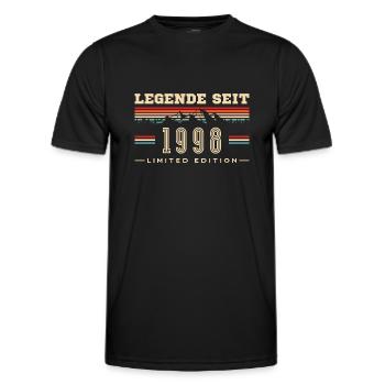 1998 geboren Vintage 25er Geburtstag Geschenk - Männer Funktions-T-Shirt - Schwarz - Vorne - AI Model Male 178 dark (178cm)