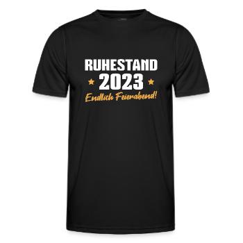 Ruhestand 2023 Rentner Pension Rente - Männer Funktions-T-Shirt - Schwarz - Vorne - AI Model Male 178 dark (178cm)