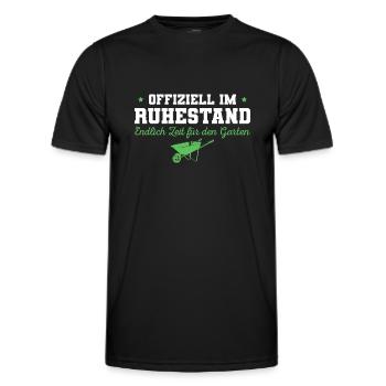 Gärtner in Rente Ruhestand Geschenkidee - Männer Funktions-T-Shirt - Schwarz - Vorne - AI Model Male 178 dark (178cm)