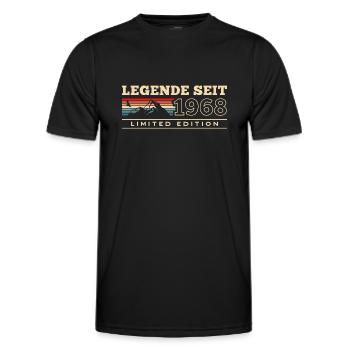 Vintage Legende seit 1968 Jahrgang 55 Geburtstag - Männer Funktions-T-Shirt - Schwarz - Vorne - AI Model Male 178 dark (178cm)