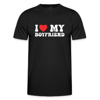 I Love My Boyfriend - T-shirt sport Homme - noir - Devant - AI Model Male 178 dark (178cm)