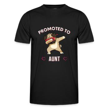 Gefördert zu Tante, Nette Tante, Neue Tante, Lustig - Männer Funktions-T-Shirt - Schwarz - Vorne - AI Model Male 178 dark (178cm)