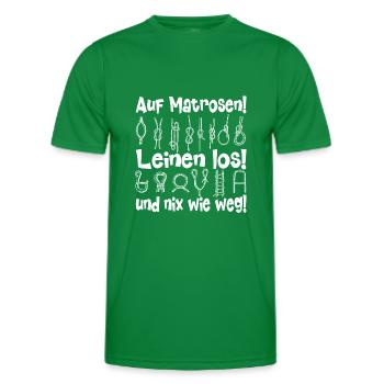 Auf Matrosen! Leinen los! - Männer Funktions-T-Shirt - Kelly Green - Vorne - AI Model Male 178 dark (178cm)