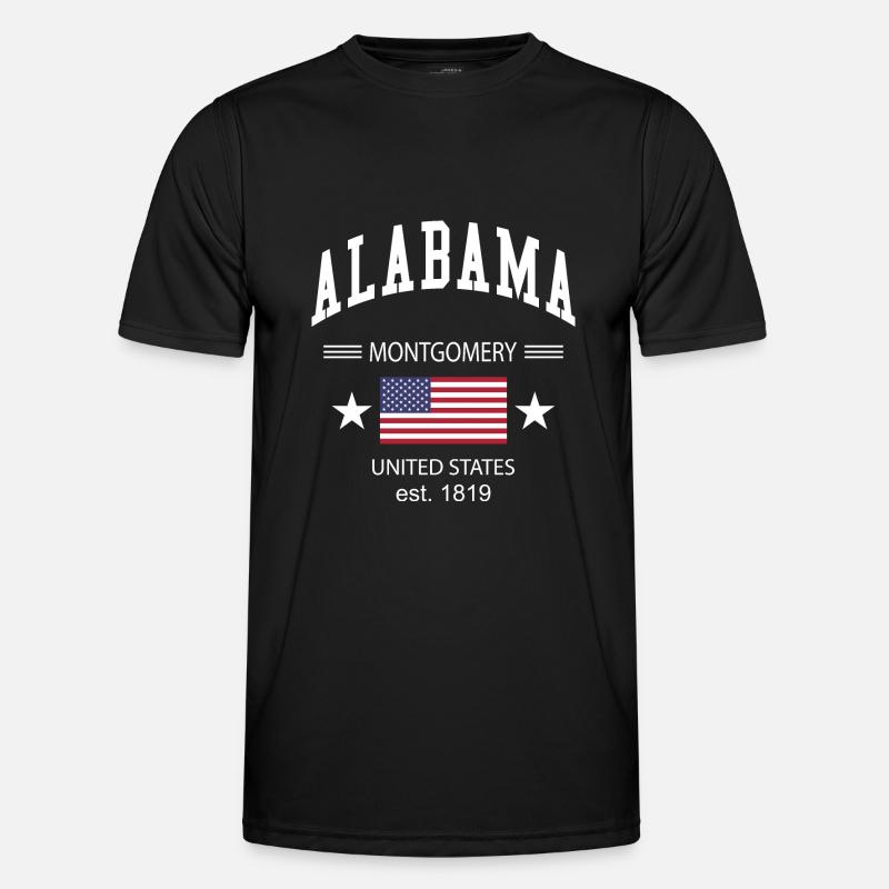 Alabama - Männer Funktions-T-Shirt - Schwarz
