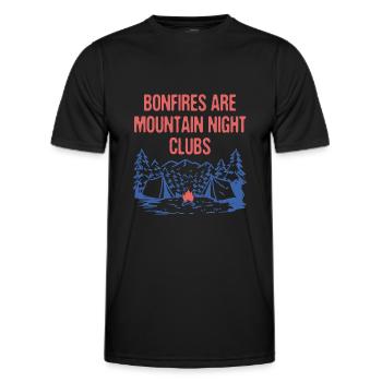 Bonfires are Mountain Night Clubs Camping Hiking - Men's Functional T-Shirt - black - Front - AI Model Male 178 dark (178cm)