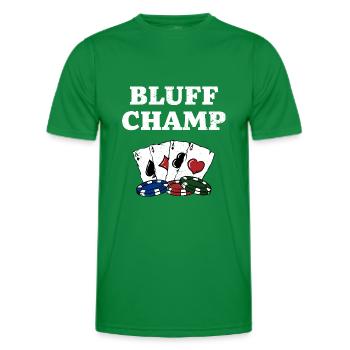 Bluff Champ Card Games Poker Card Player Poker - Men's Functional T-Shirt - kelly green - Front - AI Model Male 178 dark (178cm)