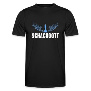 Schachgott Schach Schachspieler Geschenk - Männer Funktions-T-Shirt - Schwarz - Vorne - AI Model Male 178 dark (178cm)
