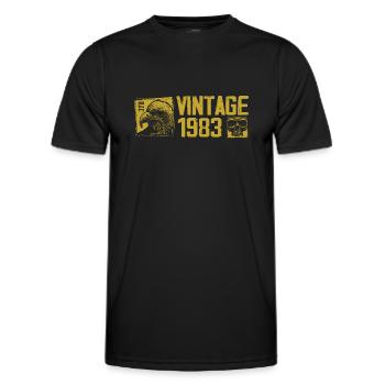 Jahrgang 1983 Retro Jubiläum Geschenk 1983 - Männer Funktions-T-Shirt - Schwarz - Vorne - AI Model Male 178 dark (178cm)