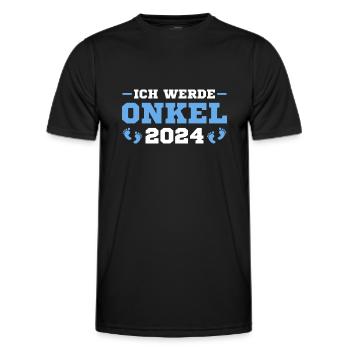 Ich werde Onkel 2024 Schwangerschaftsverkündung - Männer Funktions-T-Shirt - Schwarz - Vorne - AI Model Male 178 dark (178cm)