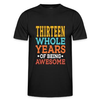 13. Geburtstag Dreizehn ganze Jahre Awesome 13 - Männer Funktions-T-Shirt - Schwarz - Vorne - AI Model Male 178 dark (178cm)