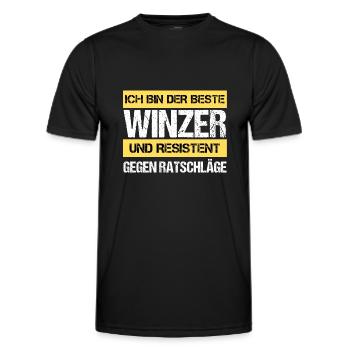 Resistant winemaker - Men's Functional T-Shirt - black - Front - AI Model Male 178 dark (178cm)