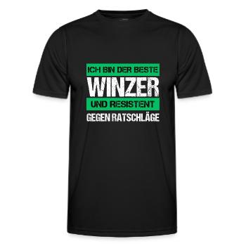 Resistant winemaker - Men's Functional T-Shirt - black - Front - AI Model Male 178 dark (178cm)