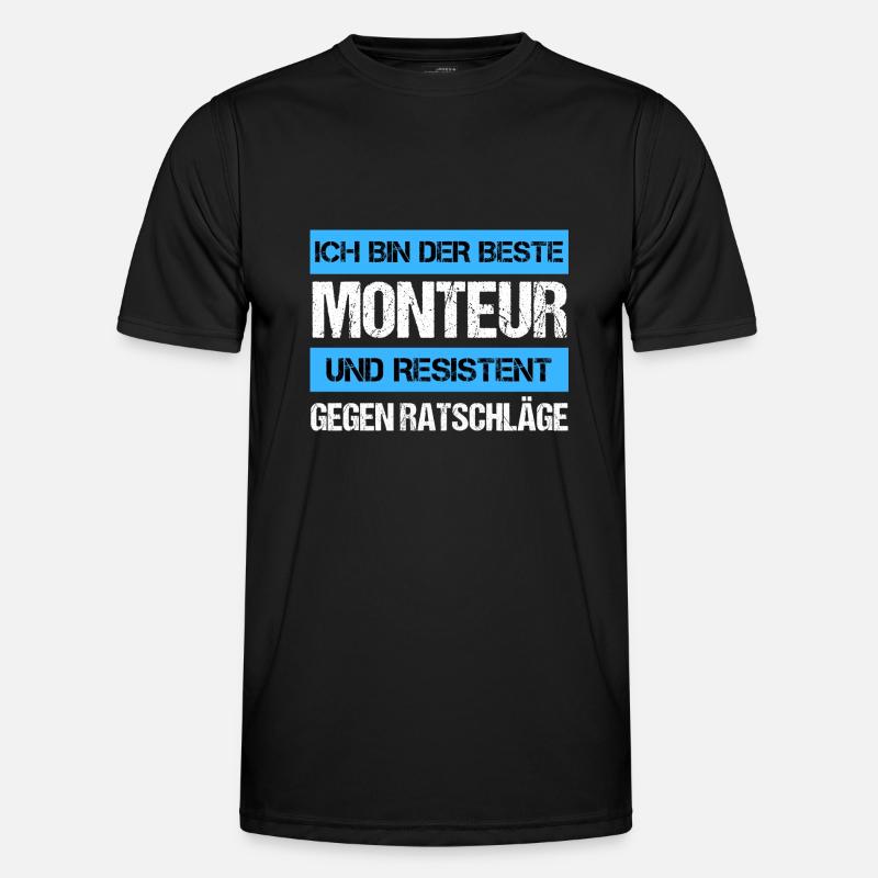 Resistenter Monteur - Männer Funktions-T-Shirt - Schwarz