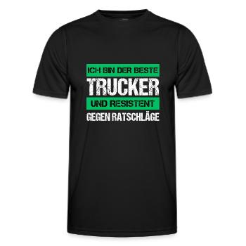 Resistant Trucker - Men's Functional T-Shirt - black - Front - AI Model Male 178 dark (178cm)