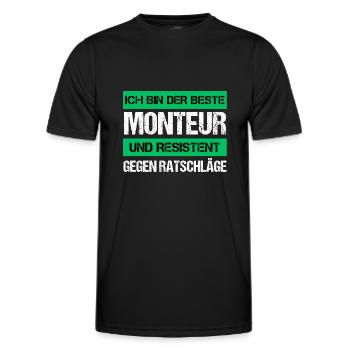 Resistant fitter - Men's Functional T-Shirt - black - Front - AI Model Male 178 dark (178cm)