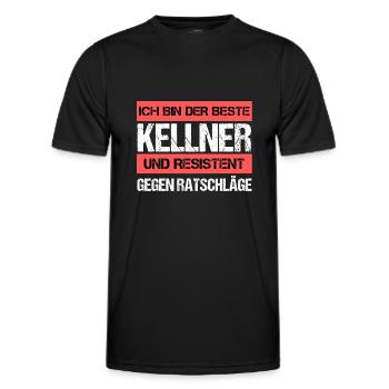 Resistant Waiter - Men's Functional T-Shirt - black - Front - AI Model Male 178 dark (178cm)