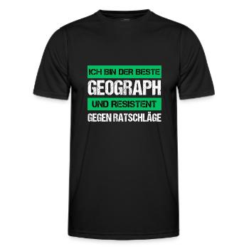 Resistant Geographer - Men's Functional T-Shirt - black - Front - AI Model Male 178 dark (178cm)