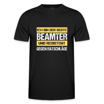 Fonctionnaire résistant - T-shirt sport Homme - noir - Devant - AI Model Male 178 dark (178cm)