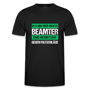 Fonctionnaire résistant - T-shirt sport Homme - noir - Devant - AI Model Male 178 dark (178cm)