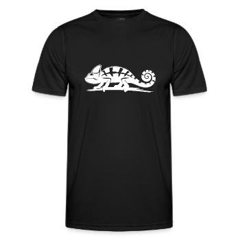 Wandelndes Chamäleon in der Natur - Männer Funktions-T-Shirt - Schwarz - Vorne - AI Model Male 178 dark (178cm)