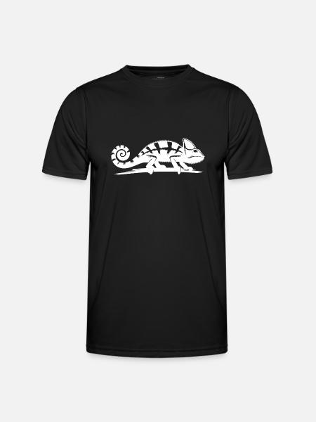 Kinder Chamäleon wandert über einen Ast - Männer Funktions-T-Shirt - Schwarz