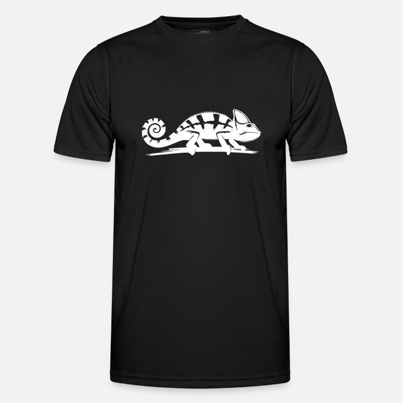 Kinder Chamäleon wandert über einen Ast - Männer Funktions-T-Shirt - Schwarz